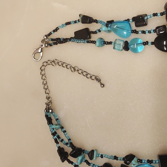 BOGO! Turquoise Colorful 3 Strand Beaded Necklace - Picture 6 of 8